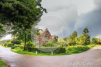 Historic house in outskirts of Dutch city Linschoten Editorial Stock Photo