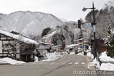 Historic Japanese village Shirakawa-go at winter Editorial Stock Photo