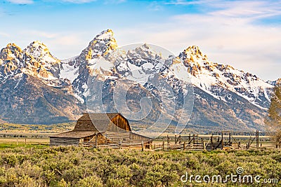 Historic John Moulton Barn in Grand Teton National Park Stock Photo