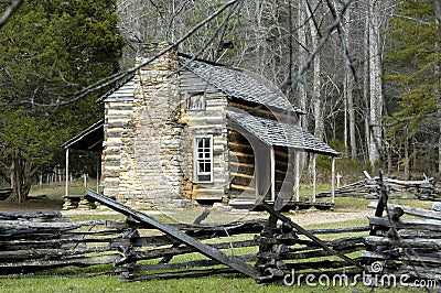 Historic John Oliver Cabin Stock Photo