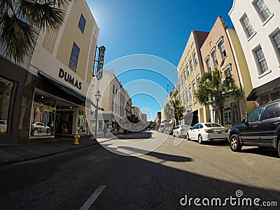 Historic King Street, Charleston, SC. Editorial Stock Photo