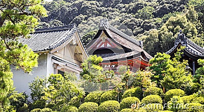 Historic Kiyomizudera temples in Kyoto Japan Stock Photo