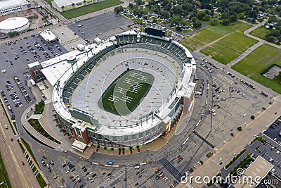 Historic Lambeau Field, Home of the Green Bay Pakers in Green Way, Wisconsin Editorial Stock Photo