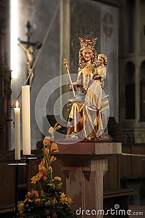 Historic Madonna statue Stock Photo