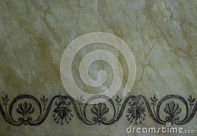 Historic marble wall with decorative patterns closed up Stock Photo