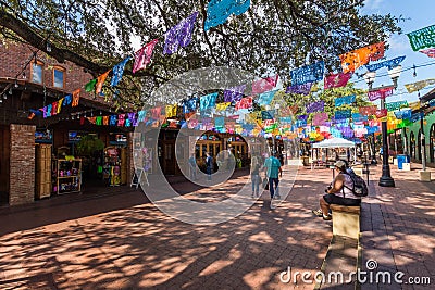 Historic Market Square Mexican Shopping Center tourist destination in San Antonio Texas Editorial Stock Photo