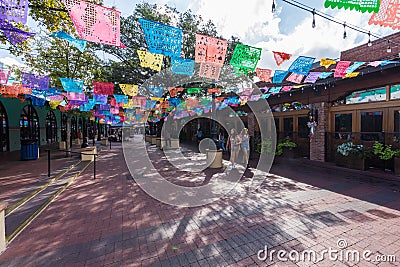 Historic Market Square Mexican Shopping Center tourist destination in San Antonio Texas Editorial Stock Photo