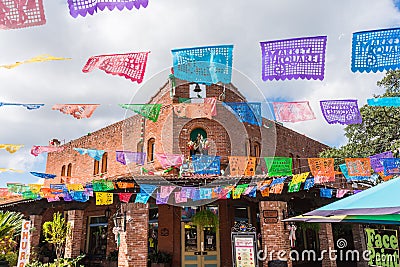 Historic Market Square Mexican Shopping Center tourist destination in San Antonio Texas Editorial Stock Photo