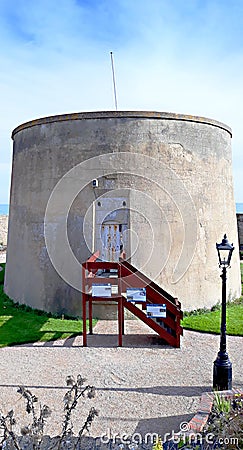 Historic Martello tower in Eastbourne. Stock Photo