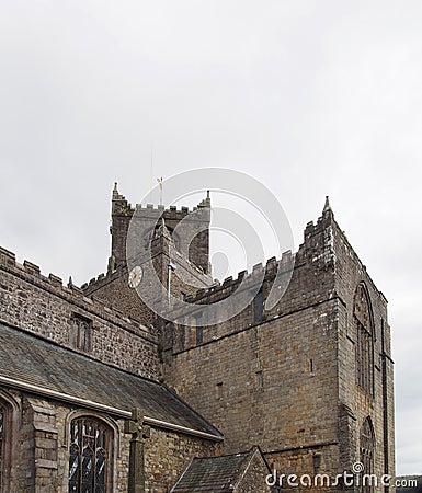 Historic medieval cartmel priory in cumbria now the parish c Stock Photo
