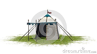 Historic medieval tent on a green area Stock Photo