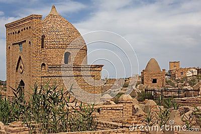 Historical Mizdakhan cemetery, in Nukus, Uzbekistan Stock Photo