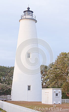 Historic Ocracoke Lighthouse Outer Banks OBX NC US Stock Photo