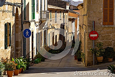 Historic old town of Alcudia, Mallorca Spain Editorial Stock Photo