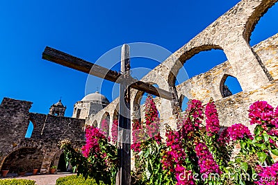 The Historic Old West Spanish Mission San Jose, Founded in 1720, Stock Photo