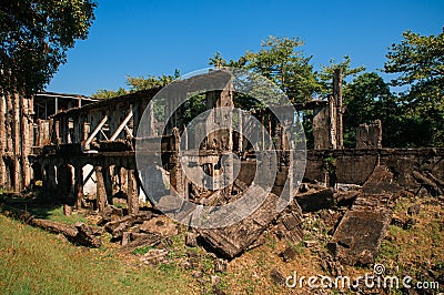 Historic Pacific war Army barracks ruins Corregidor Island, Mani Editorial Stock Photo