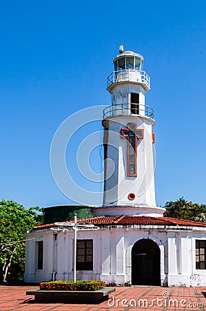 Historic Pacific war memorial lighthouse Corregidor Island, Mani Editorial Stock Photo