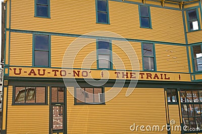 Historic Pack Train Building in Skagway, Alaska Editorial Stock Photo