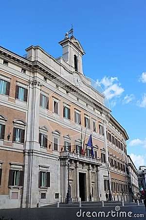 Palazzo Montecitorio. Rome, Italy Editorial Stock Photo