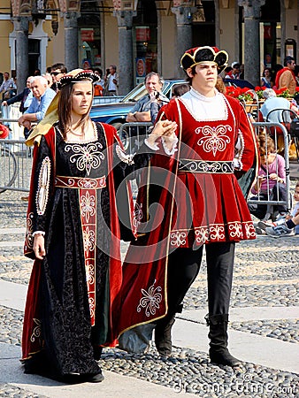 Historic parade in Vigevano Editorial Stock Photo