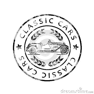 Historic Postmark Classic cars Stock Photo