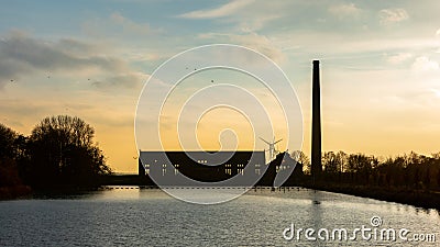 Historic pumphouse steam driven Wouda gemaal Lemmer Stock Photo