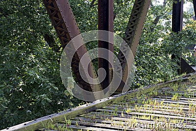 Historic railroad bridge Marietta Ohio Stock Photo