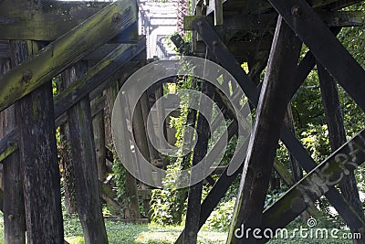 Historic railroad bridge Marietta Ohio Stock Photo