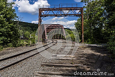 Historic Railroad Truss Bridge in Pennsylvania Stock Photo