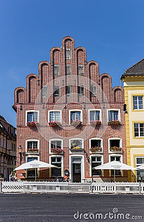 Historic restaurant at the market square of Warendorf Editorial Stock Photo