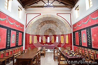 Historic Roman Villa urbana interior in Carnuntum Editorial Stock Photo