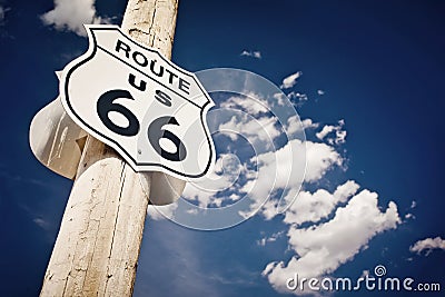 Historic route 66 route sign Stock Photo