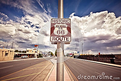 Historic route 66 route sign Stock Photo