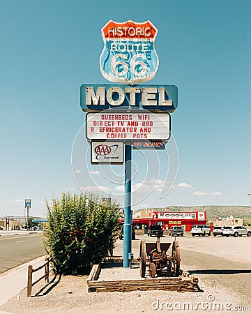Historic Route 66 Motel, in Seligman, Arizona Editorial Stock Photo