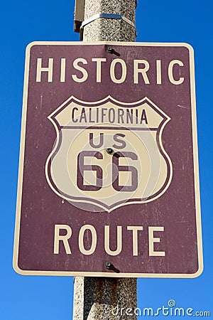 Historic route 66 sign Stock Photo