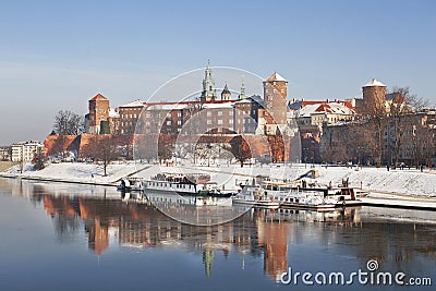 Historic royal Wawel castle in Cracow Editorial Stock Photo