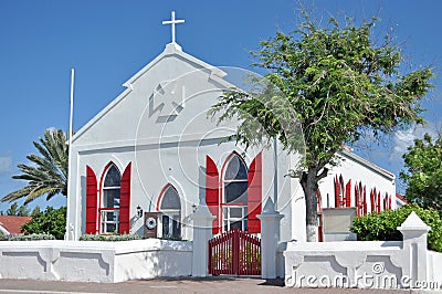 Historic Saint Marys Pro-Cathedral Angligan Episcopal in Cockburn Grand Turk Island Stock Photo