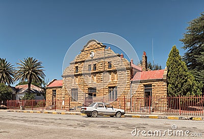 Historic sandstone town hall in Clocolan Editorial Stock Photo