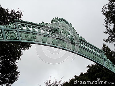 Historic Sather Gate on the campus of the University of California at Berkeley Editorial Stock Photo