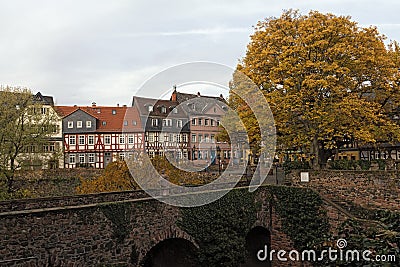 Historic schlossplatz in frankfurt hoechst in autumn germany Editorial Stock Photo