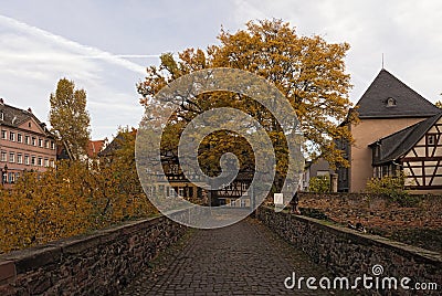 Historic schlossplatz in frankfurt hoechst in autumn germany Editorial Stock Photo