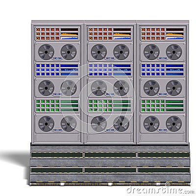 A historic science fiction computer or mainframe. Stock Photo