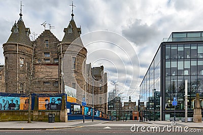 Historic Scottish Baronial style buildings of Old Surgical Hospital, now being restored for University of Edinburgh, Scotland, UK Editorial Stock Photo