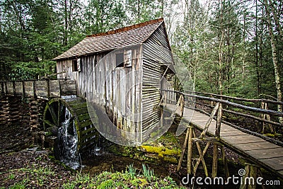 Historic Smoky Mountain Grist Mill Stock Photo