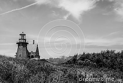 Historic Southeast Lighthouse, Block Island, Rhode Island Editorial Stock Photo