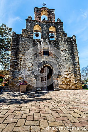 The Historic Spanish Mission Espada, Texas Stock Photo