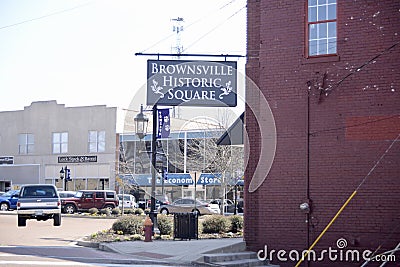 Historic Square in Brownsville Tennessee Editorial Stock Photo