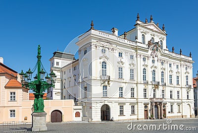 Historic square at the Hradcany in Prague Stock Photo