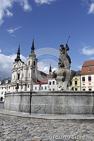 Historic square in Jihlava Stock Photo