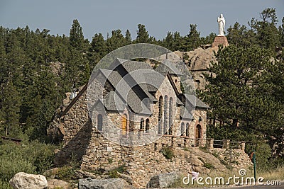 Historic St Malo Roman Catholic Chapel is also called Chapel on a Rock in Allenspark, Colorado. St Editorial Stock Photo